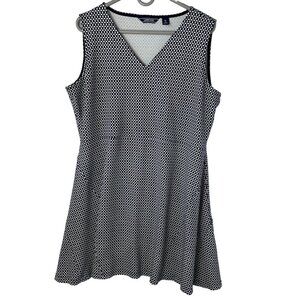 Lands End Womens V-Neck Stretchy Sleeveless Above Knee Length Dress Size XL